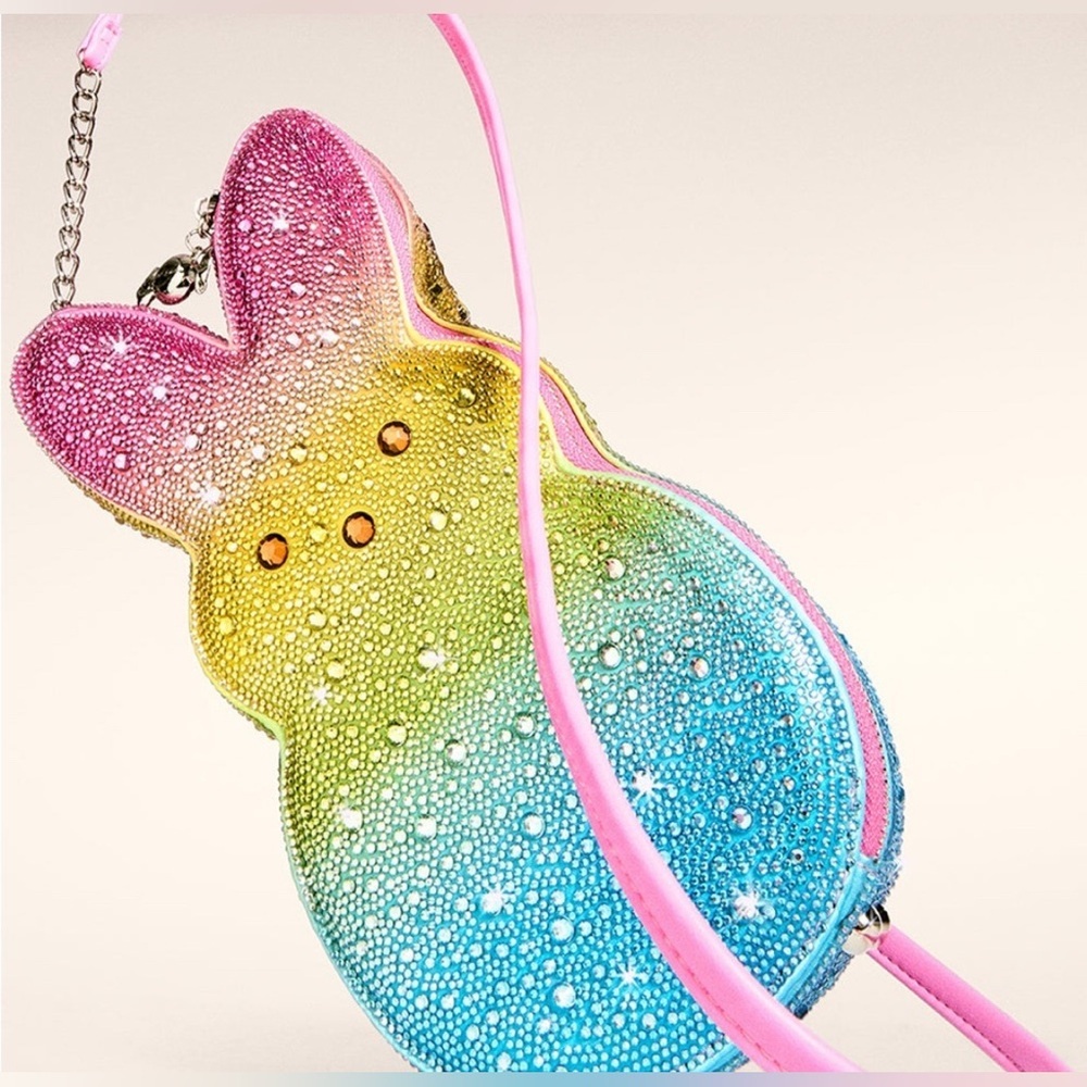 NIP KITSCH PEEPS® RHINESTONE BUNNY CROSSBODY BAG! by Betsey Johnson ombre color